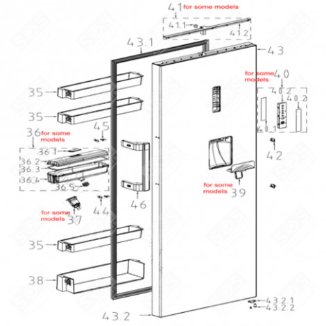 POIGNÉE FREEZER (REPÈRE 4.2) FRIGO, RÉFRIGÉRATEUR, CONGÉLATEUR - FR000747