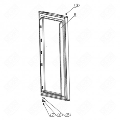 PORTE REF (REPÈRE 8) FRIGO, RÉFRIGÉRATEUR, CONGÉLATEUR - FR001713