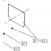 Vitre Intérieure + Taquet (repère b13 + b17)