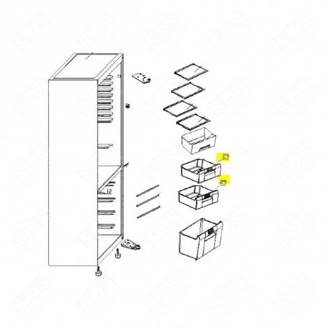 TIROIR SUPÉRIEUR OU CENTRAL RÉFRIGÉRATEUR, CONGÉLATEUR - 578C13