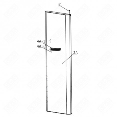 PORTE RÉF (REPÈRE 3A) FRIGO, RÉFRIGÉRATEUR, CONGÉLATEUR - FR001711