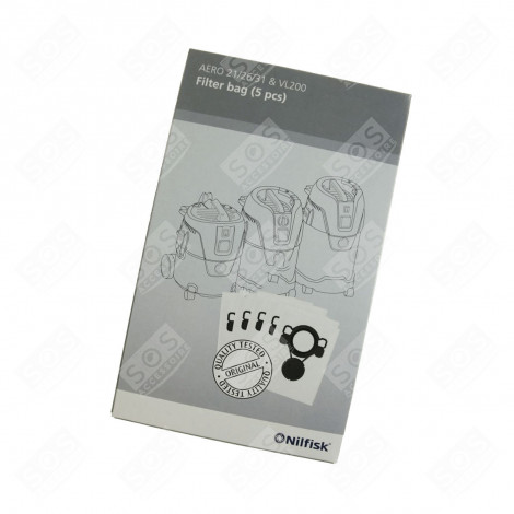 BOITE DE 5 SACS POLYESTER D'ORIGINE ASPIRATEUR - 302002404, 107419590