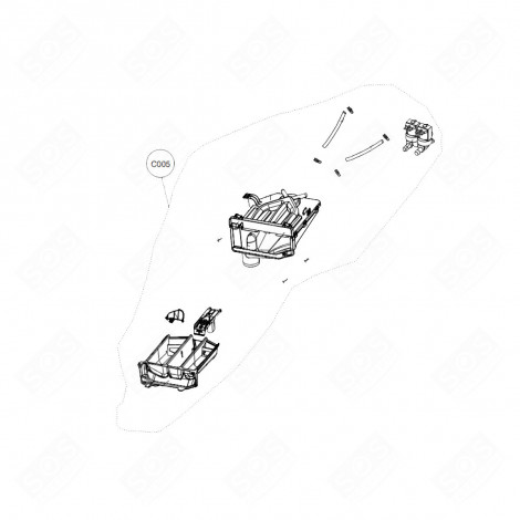 BAC À LESSIVE, BAC À DÉTERGENT (REPÈRE C005) MACHINE À LAVER, LAVE-LINGE - 2399900700