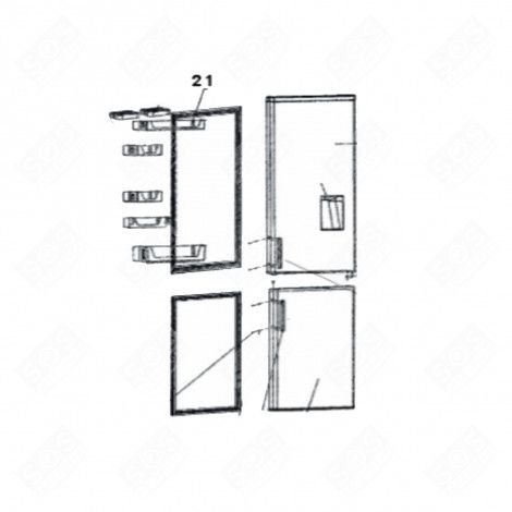 BALCONNET SUPÉRIEUR REPÈRE 21 (PARTIE RÉFRIGÉRATEUR) RÉFRIGÉRATEUR, CONGÉLATEUR - 1072662, 12040365 