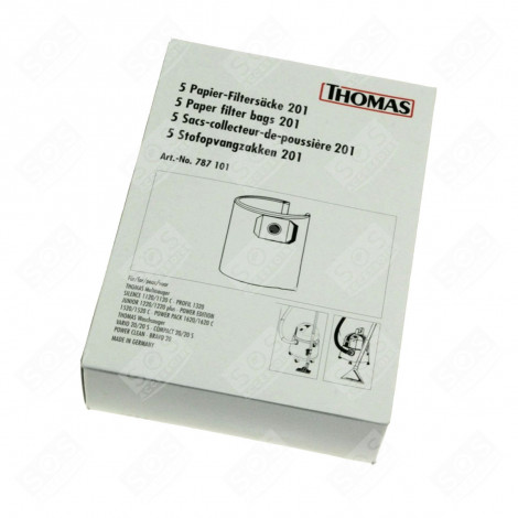 BOITE DE 5 SACS À PAPIER ASPIRATEUR - 787101