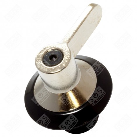 BOUTON DE COMMANDE NOIR/INOX D'ORIGINE FOUR, CUISINIÈRE - 694975086