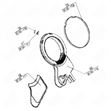 PATIN DE FRICTION REPÈRE 56 SÈCHE-LINGE - 301213000801, 301213000801