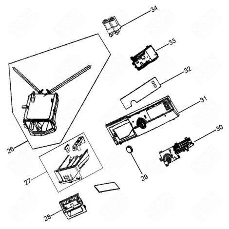BANDEAU BLANC (REPÈRE N°31) MACHINE À LAVER, LAVE-LINGE - 1066996, 34011244